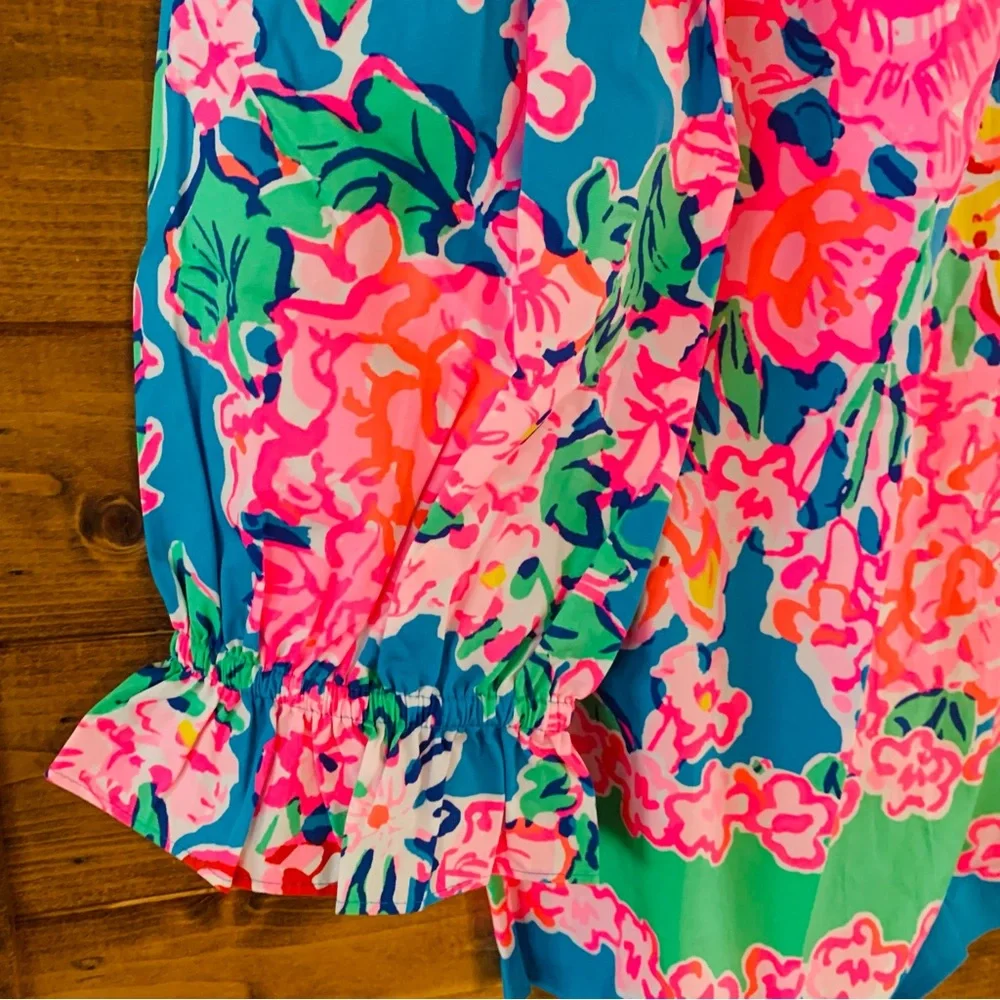 NEW LILLY PULITZER trista top in multi rose to the occasion engineered - Picture 3 of 5